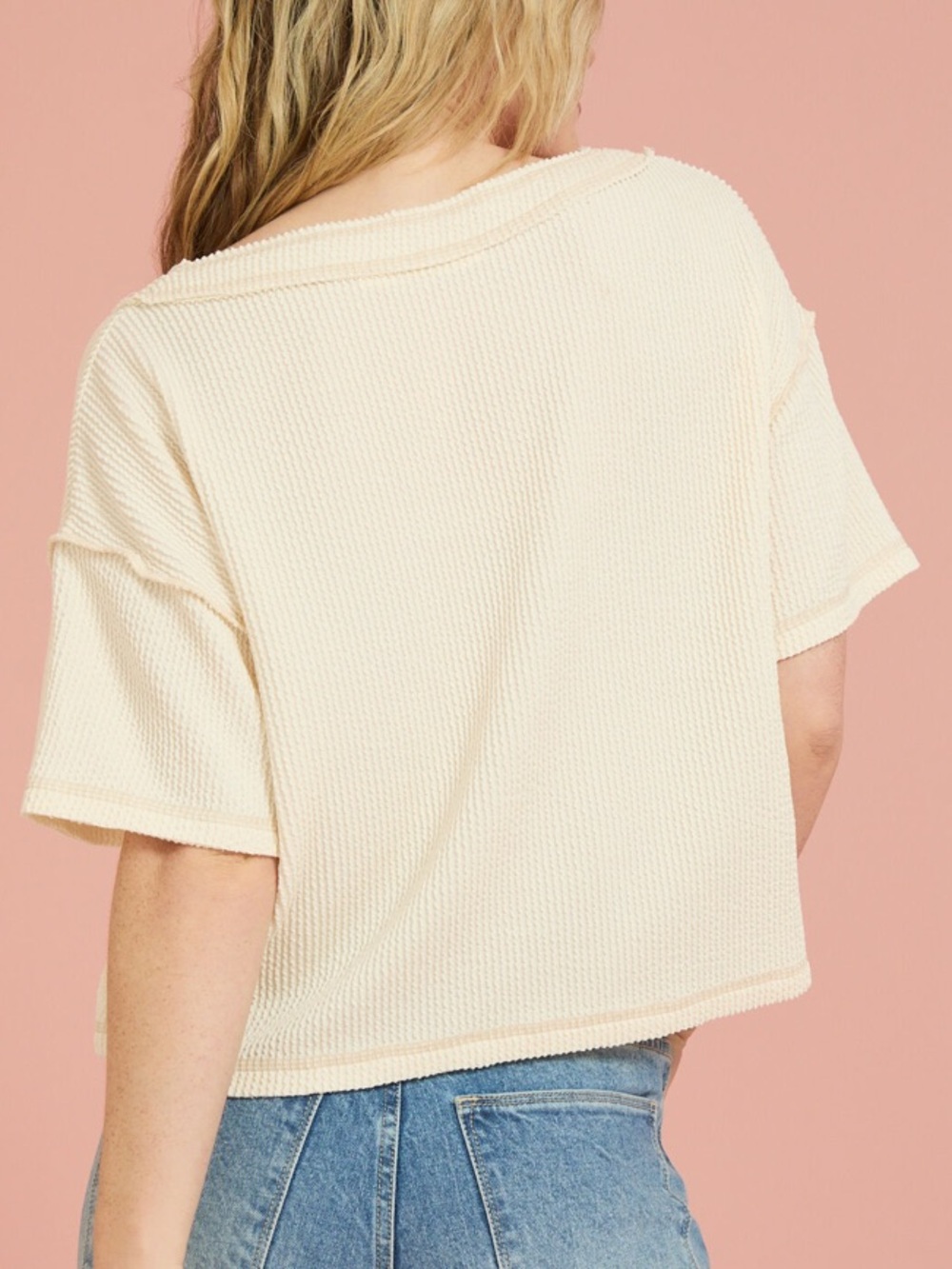 Altar’d State Ada Boxy Ribbed Tee - Picture 3 of 3